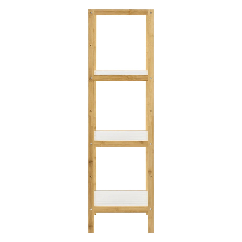 Scaffale portaoggetti in bambù 33 x 34 x 110 cm bianco naturale 03_0006975