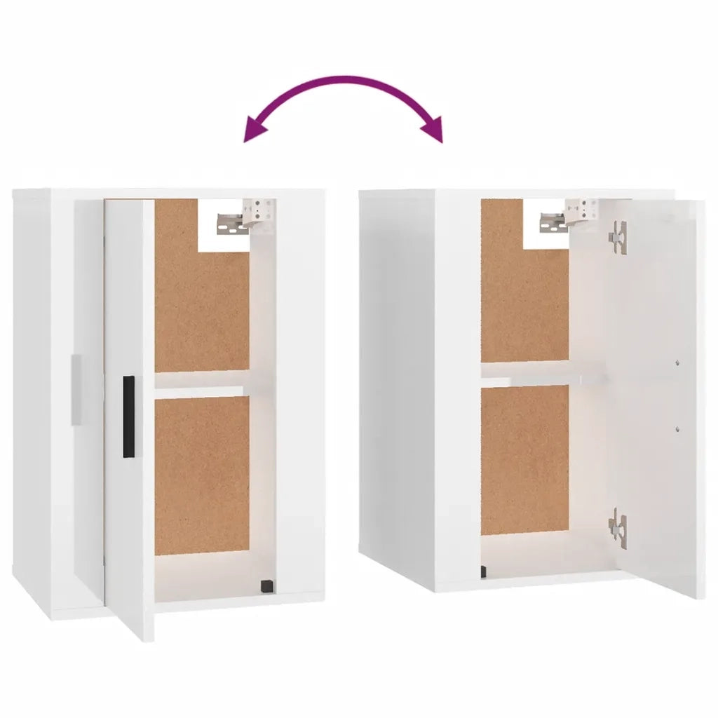 Mobile Porta TV a Parete Bianco Lucido 40x34,5x60 cm 816660