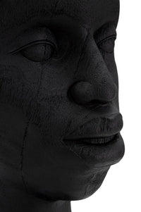 Statua Uomo Masai 25x56x25 cm in Poliresina Nero/Oro