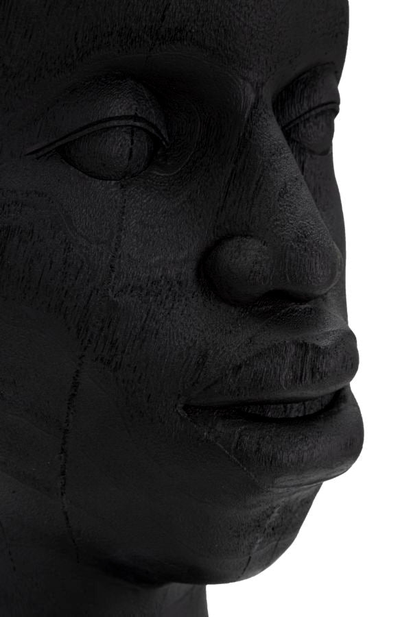 Statua Uomo Masai 25x56x25 cm in Poliresina Nero/Oro