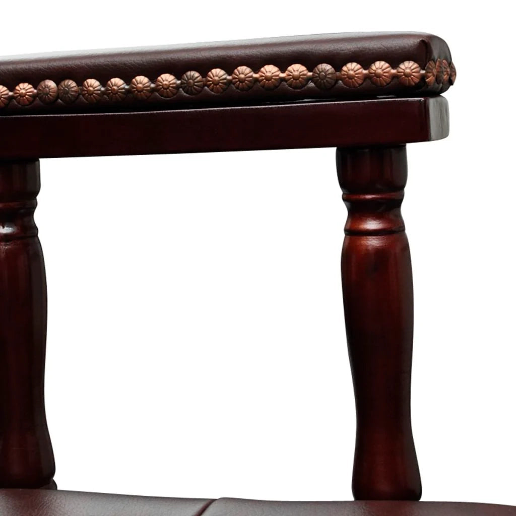 Sedia/poltrona da ufficio in pelle mista marrone 0502056