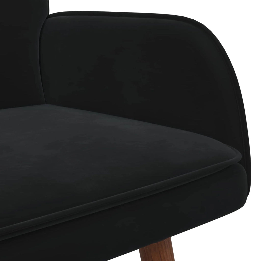 Sofa a Due Posti Nero 115 x 61 x 87 cm Velluto