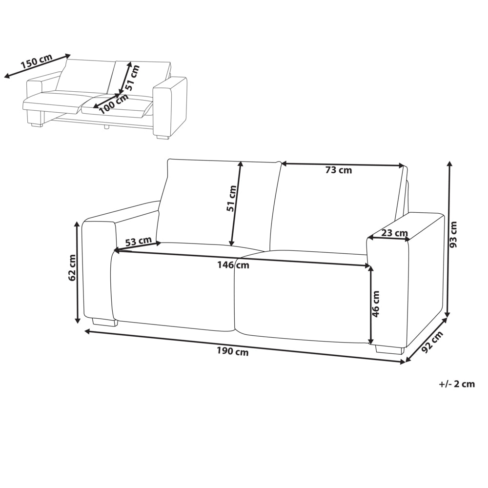Comodo divano a 2 posti arancione con funzione reclinabile stile moderno
