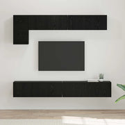 vidaXL Set mobile TV Montaggio a parete 5 pcs Rovere Nero