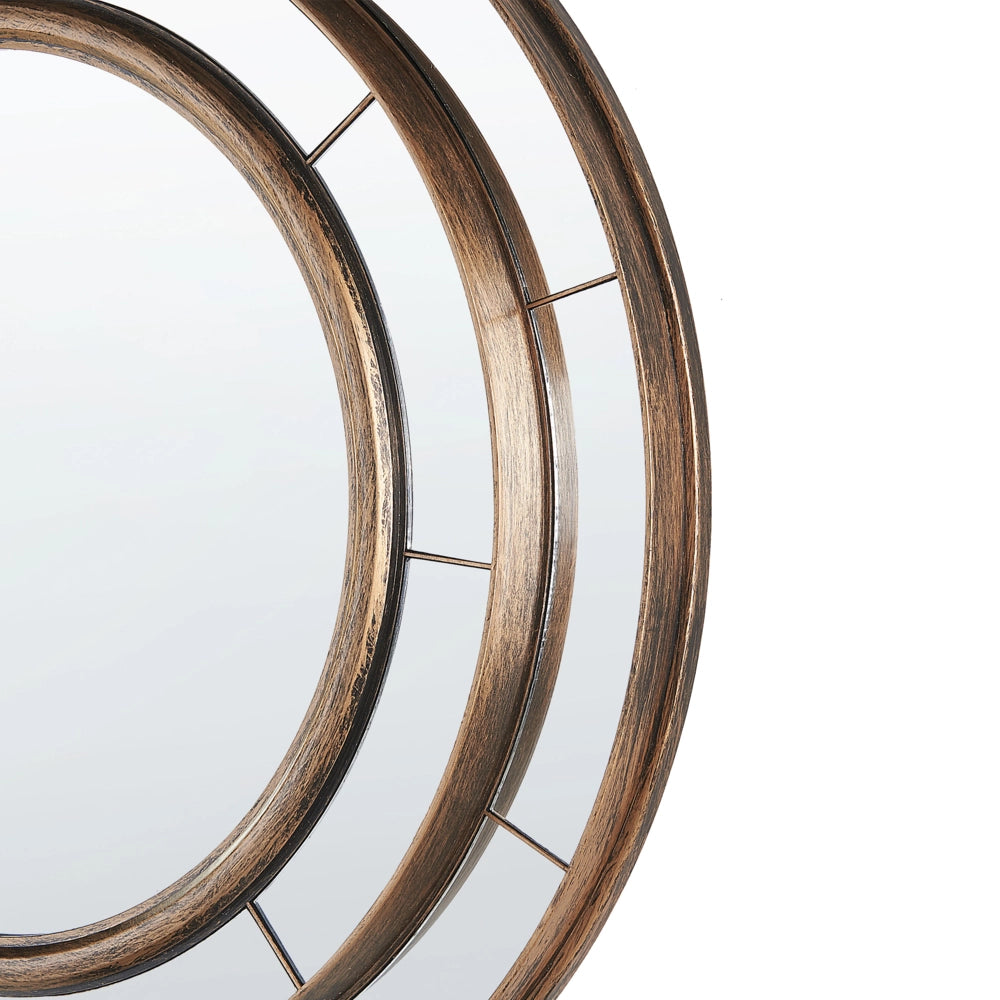 Specchio da parete rotondo in materiale sintetico color oro 40 cm stile moderno