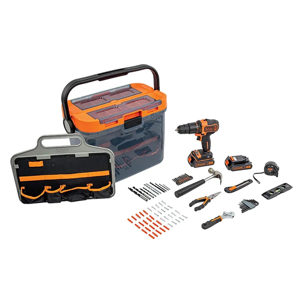TRAPANO AVVITATORE A BATTERIA CON PERCUSSIONE 'BCKSB04-QW' 18V - x2 1,5 Ah Litio  - BLACK DECKER