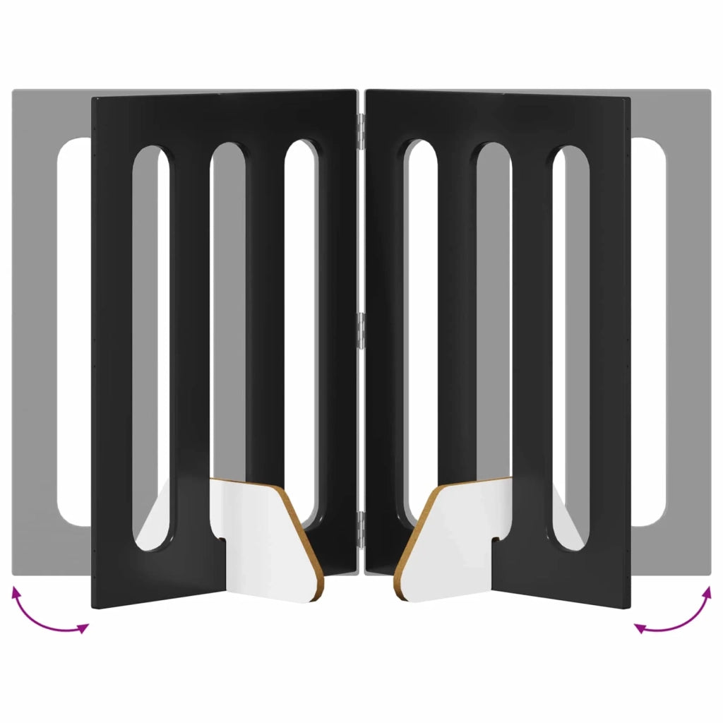 Recinto pieghevole per animali 2 pz Rovere Nero CFW8160680
