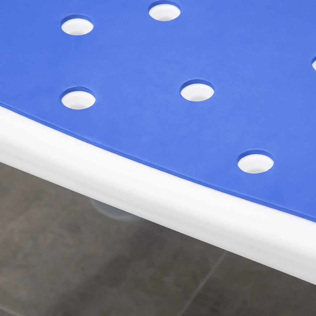 Sgabello da doccia regolabile ¨C zephmum ¨C bianco e blu 56.5x53.5x87