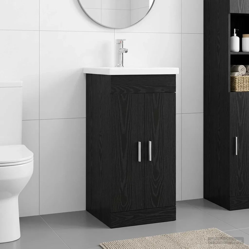 Mobile da bagno con lavabo Rovere Nero 42 x 40 x 84,5 cm 890673