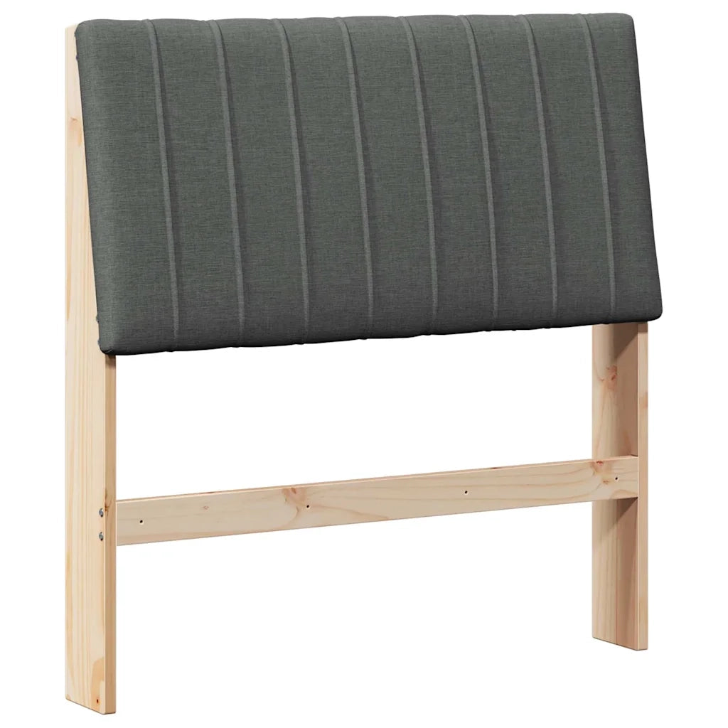 Testiera imbottita-Testiera con Cuscini-Testata Grigio scuro 90 cm Pino massello 929517