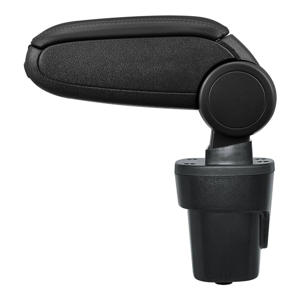 Bracciolo centrale per Opel Karl con scomparto imbottito in similpelle nera con cuciture nere 03_0000588
