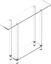 Console a Tavolo in Acrilico con 2 Gabbioni, Tavolo di Finestra con Pannelli in Plastico, Finestra Quadrata Moderna e Trasparente per Entrata, Corridoio o Salotto, 19,3 x 100 x 80 CM (Trasparente)