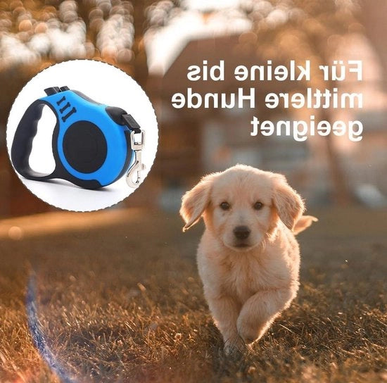 Cinturino estensibile per cani piccoli e medi - 5 metri - Blu