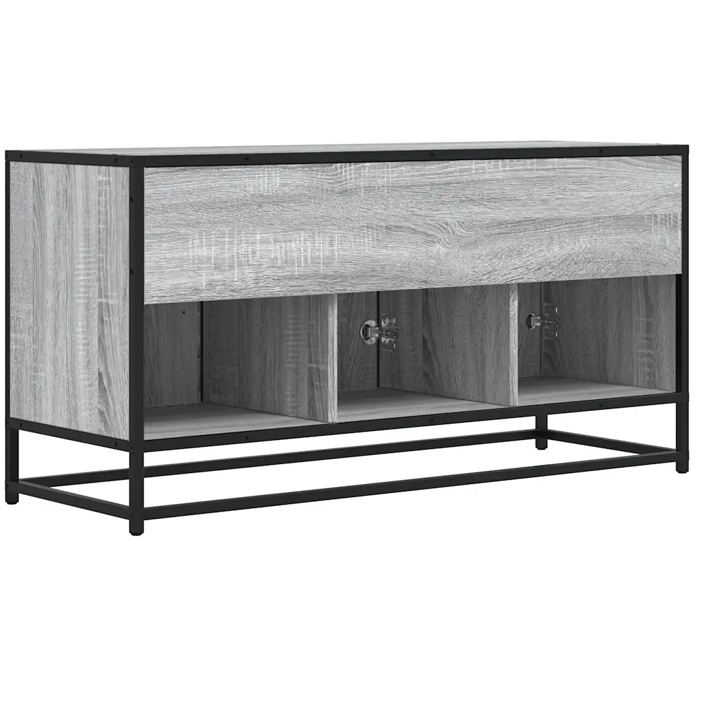 Mobile TV-Credenza TV-Console TV Grigio Sonoma 100x35x50 cm Legno Multistrato Metallo