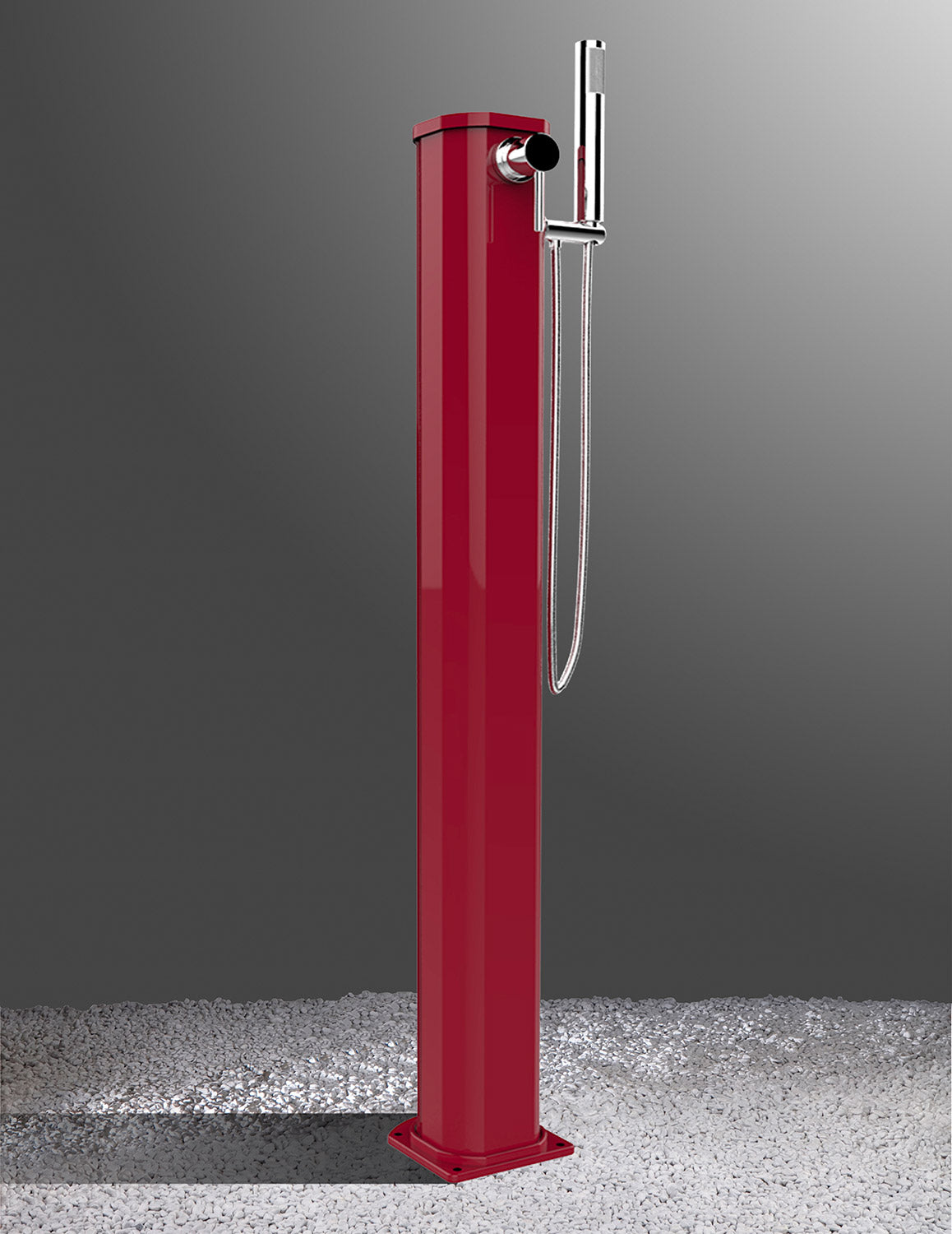 Doccia Solare da Esterno Giardino 20L Miscelatore e Doccetta Mobile Arkema Jolly Go Cherry