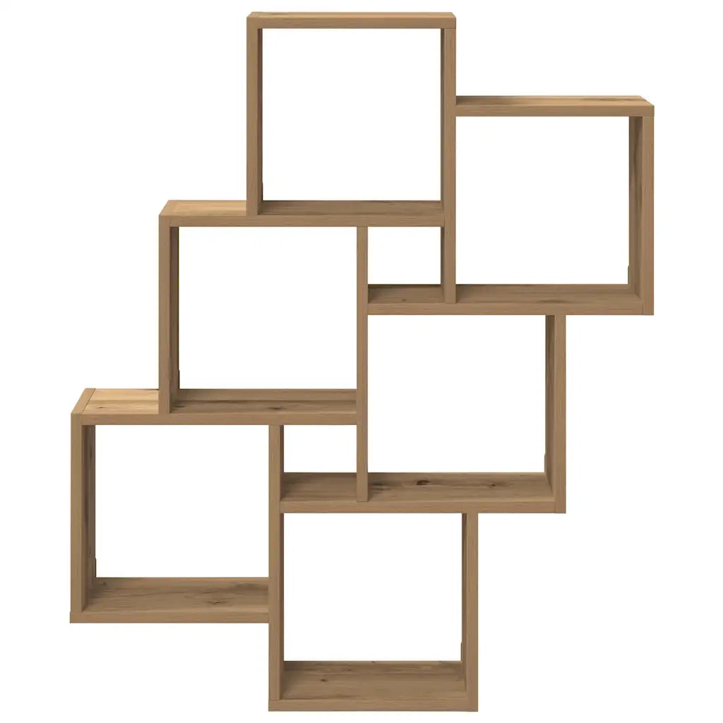 Mensola a Muro a Cubo Artigianale 78x15x93 cm Legno Multistrato