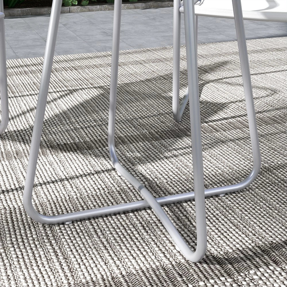 Set Bistro 3 pezzi - Zephmum - Tavolo e 2 sedie - Grigio chiaro mesh per giardino e terrazza