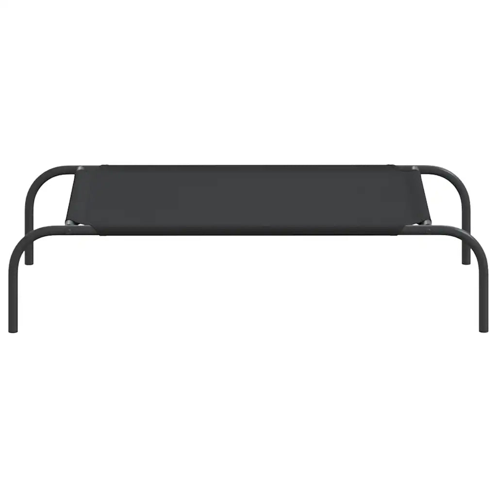 Cuccia per Cani Rialzata Nera 90x50x20 cm Tela Oxford e Acciaio 42000838