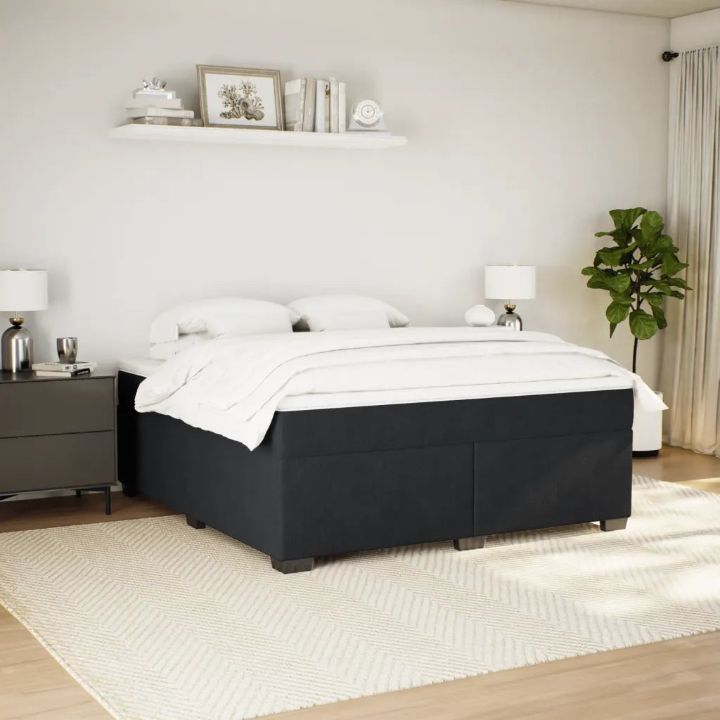 Giroletto a Molle con Materasso Nero 180x200 cm in Velluto 3285301