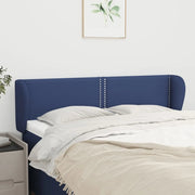 Testiera ad Orecchio-Testata con Orecchie Blu 147x23x78/88cm in Tessuto 205904