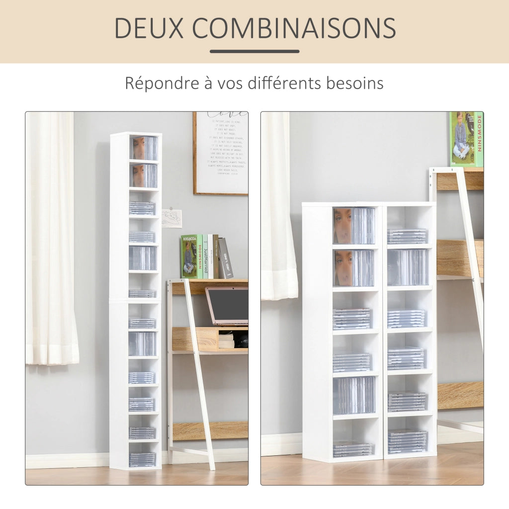 Armadio per CD-DVD ¨C zephmum ¨C Bianco 21x19x88 cm
