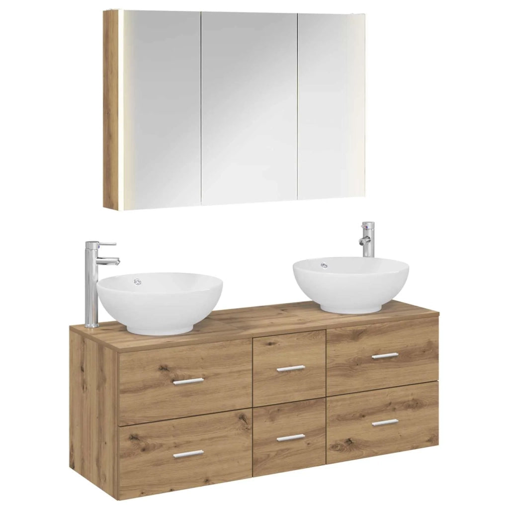Set di mobili per il bagno 4 pcs Rovere Artigianale 3406990
