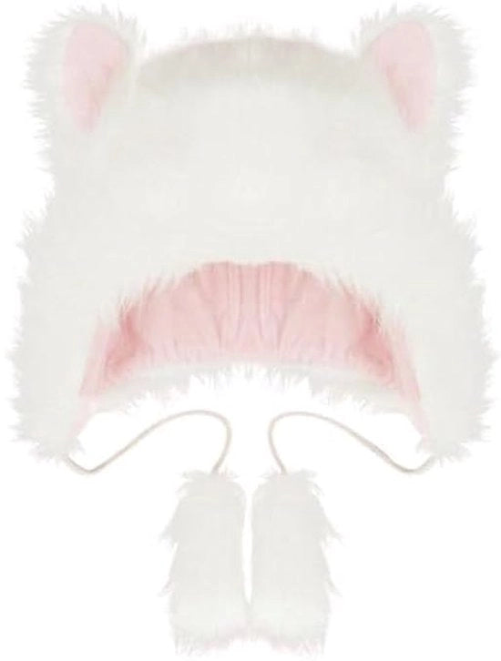 Cappello orsetto carino, cappello di peluche caldo per l'inverno, cappello divertente con cartoni animati, cappello carino per bambine, costume da festa per donne e ragazze
