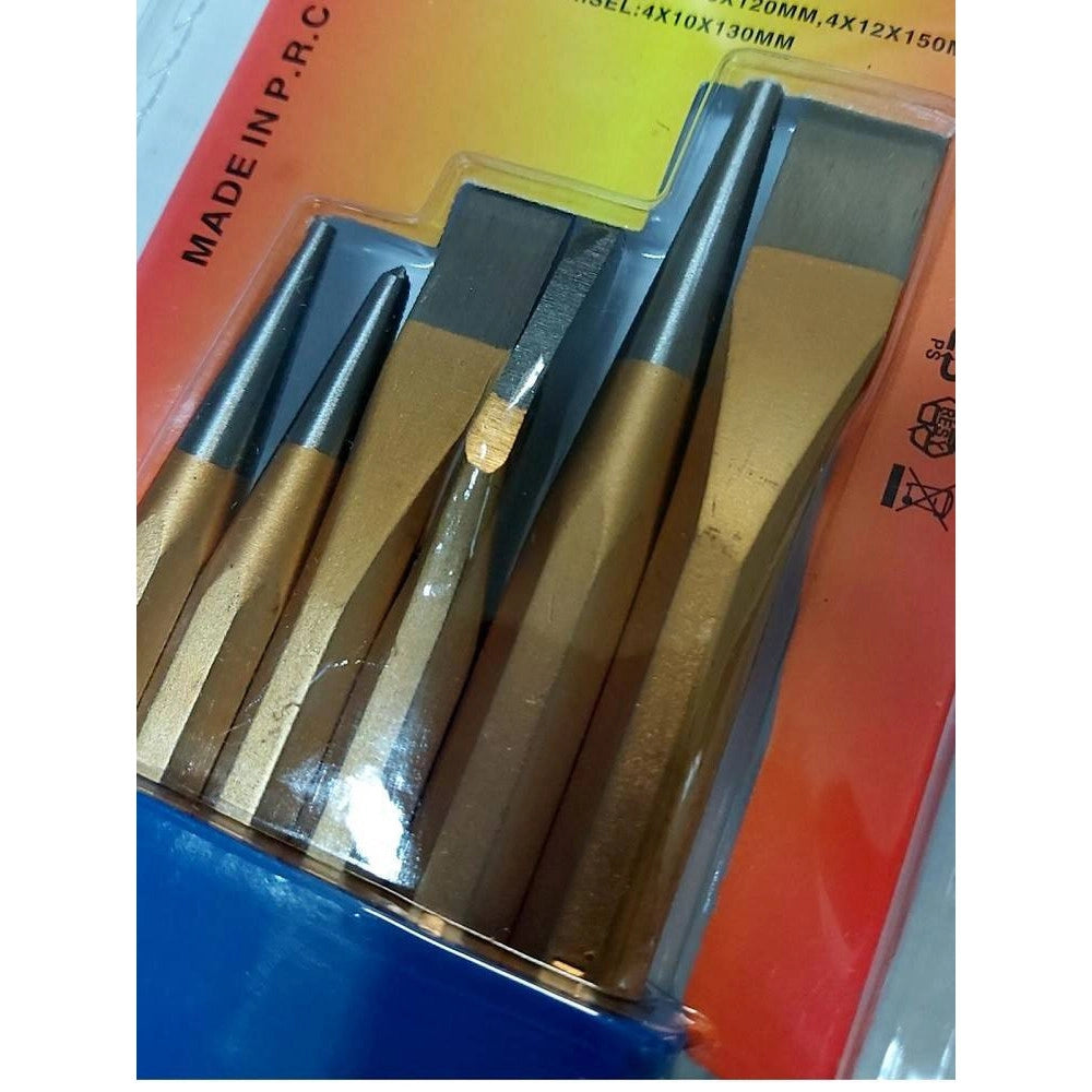 Trade Shop - Set Da 6 Pezzi Punzoni Caccia Spine In Acciaio Chrome Vanadium Con Contenitore -