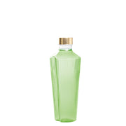 Handy Bottiglia in Vetro Borosilicato Verde Mela Elegante Design con Scanalature Verticali e Tappi Satinati Intercambiabili per Tavola Moderna