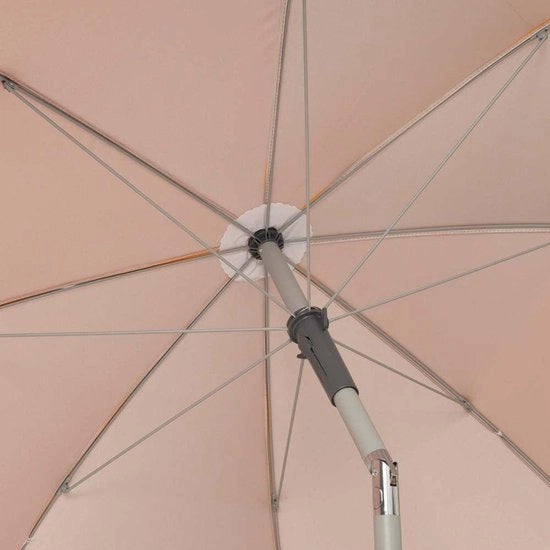 Parasole da spiaggia grande 220 cm con inclinazione e regolazione di altezza - Arancione - Protezione UV50 - Compreso borsa portasole con manico (62337)