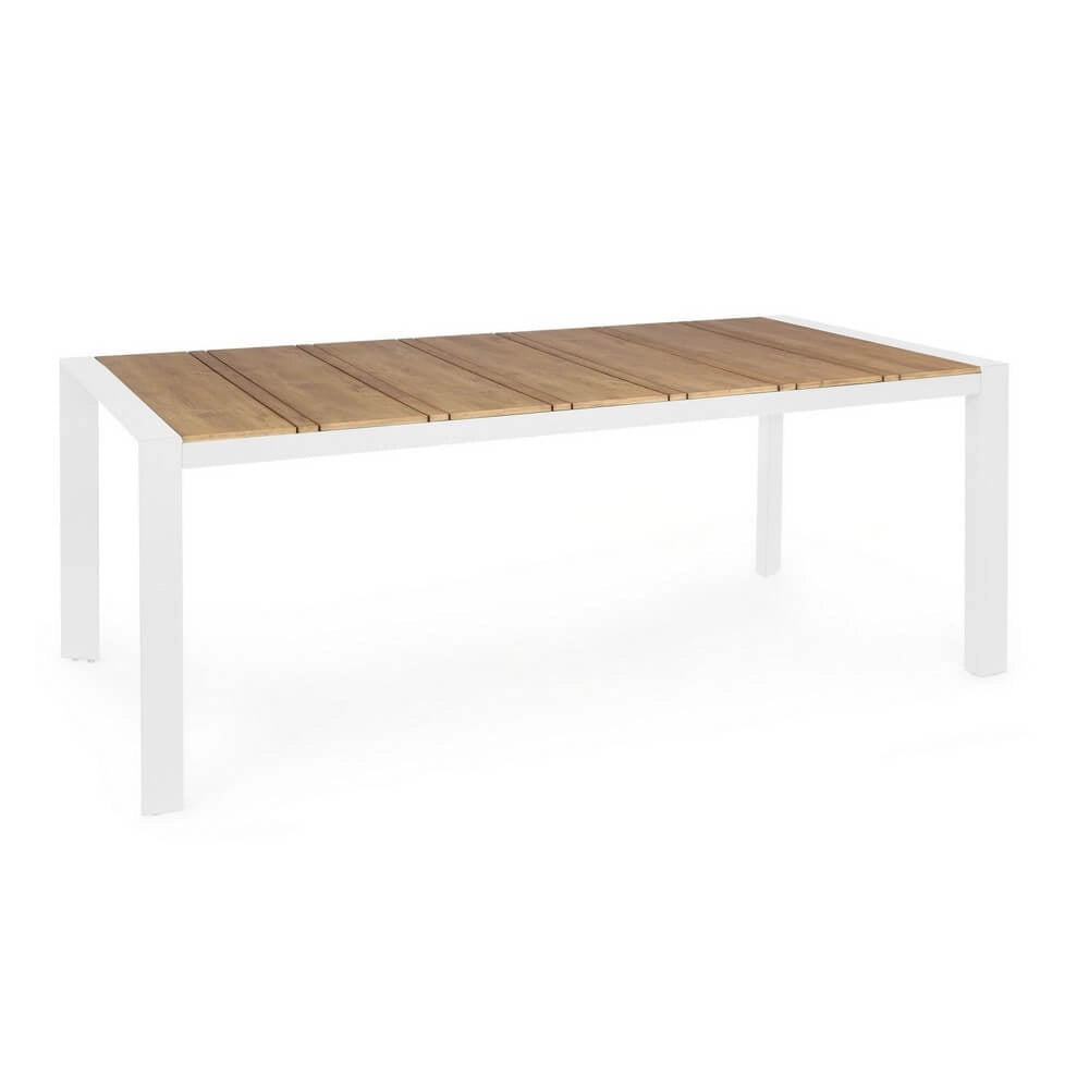 Tavolo da Giardino in Alluminio e Polywood Effetto Teak 198x100 - MESSENGER