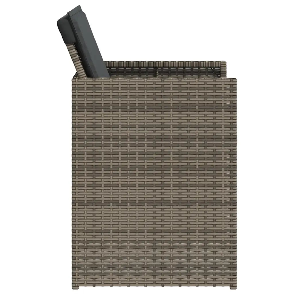 Set da Pranzo da Giardino 5 pz | Set Salotto da Giardino con Cuscini in Polyrattan Grigio