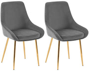 Set di 2 sedie da pranzo Elmira velluto oro 1