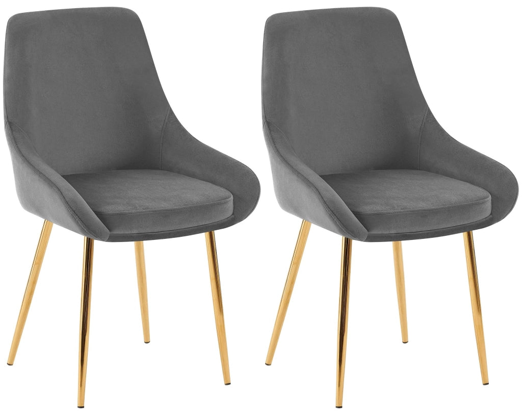 Set di 2 sedie da pranzo Elmira velluto oro 1