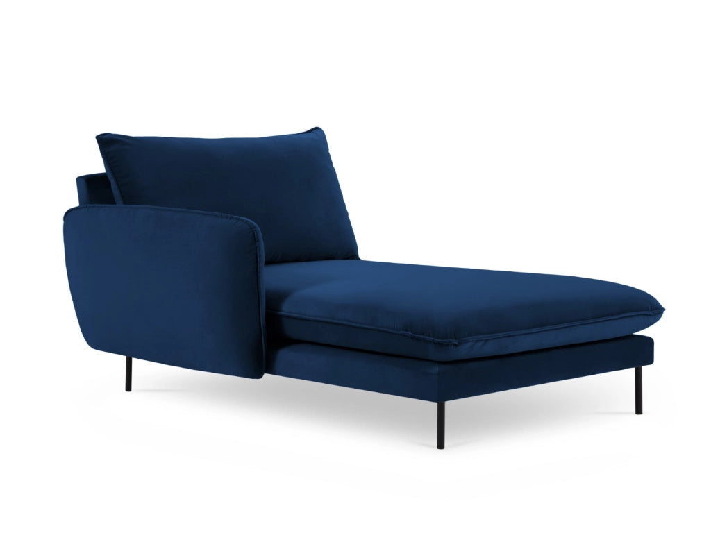 Cosmopolitan Design - Chaise longue sinistra "Vienna" in velluto blu reale 