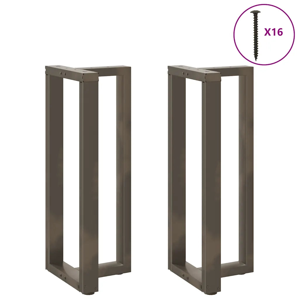 Gambe per tavolo da bar a forma di T 2 pz | Piede del tavolo nere 50x35x(100-101) cm in acciaio
