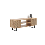 Mobile Porta TV Focus in Rovere Craft con Decoro a Spina di Pesce