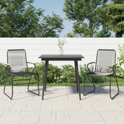 Set da Pranzo da Giardino 3 pz Nero in Rattan PVC 3060267