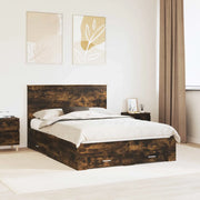 Struttura del letto Rovere fumé 135 x 190 cm Legno multistrato