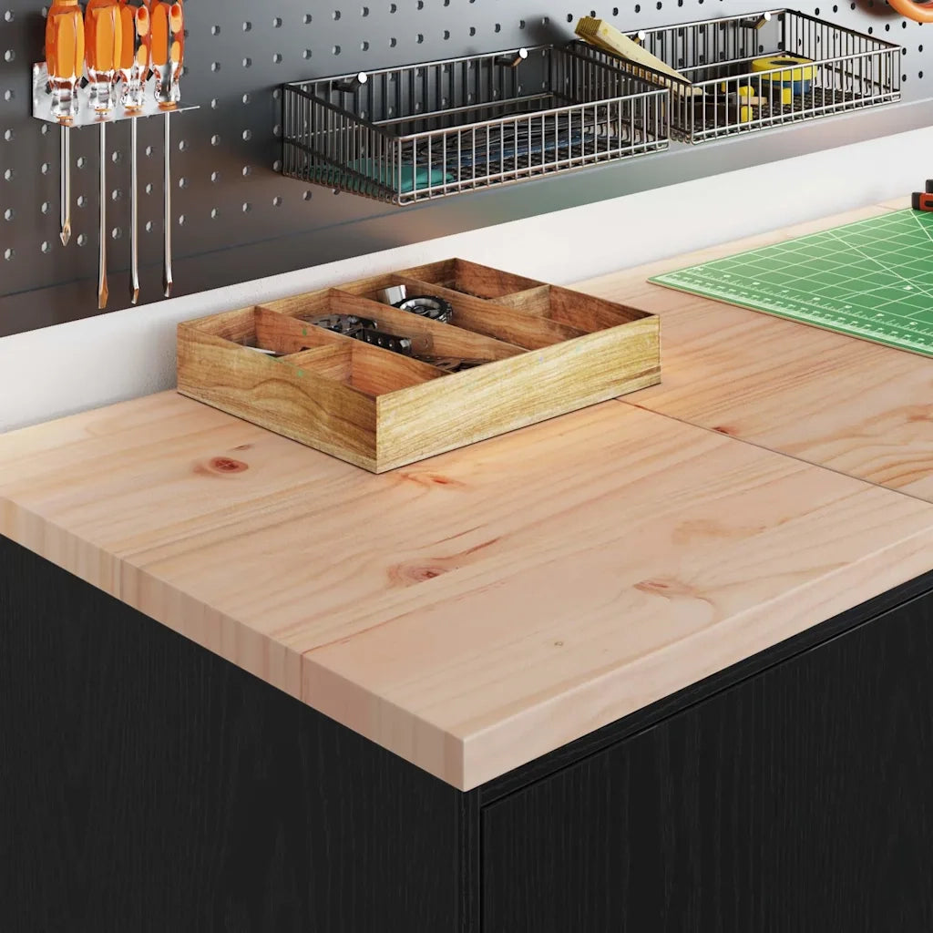 Armadietto da Garage Nero 40x51x85 cm in Legno Massello di Pino