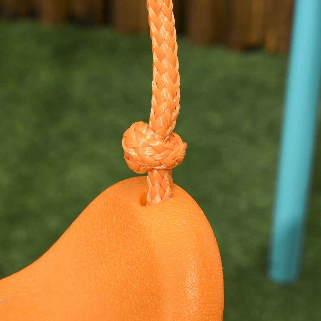 EasyComfort Altalena per Bambini 3-8 Anni da Giardino in Acciaio e PE con Seggiolino e Picchetti, 163x145x181 cm