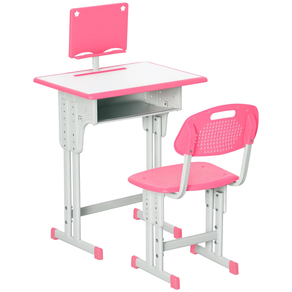 Sedia da Scuola Regolabile per Bambini ¨C Zephmum ¨C Rosa, Acciaio e MDF