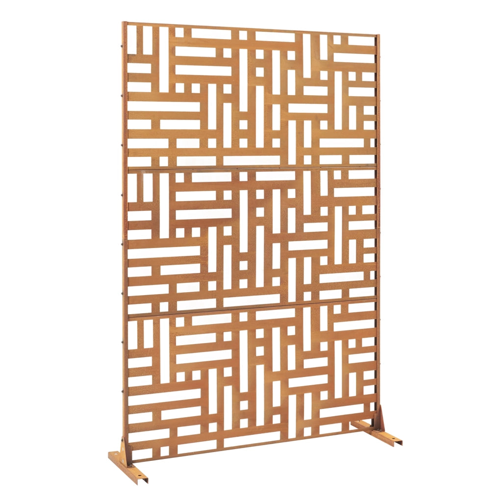 Pannello Divisorio Bernalda Struttura Traforata in Acciaio Corten 180 x 120 cm Marrone Ossidato casa.pro