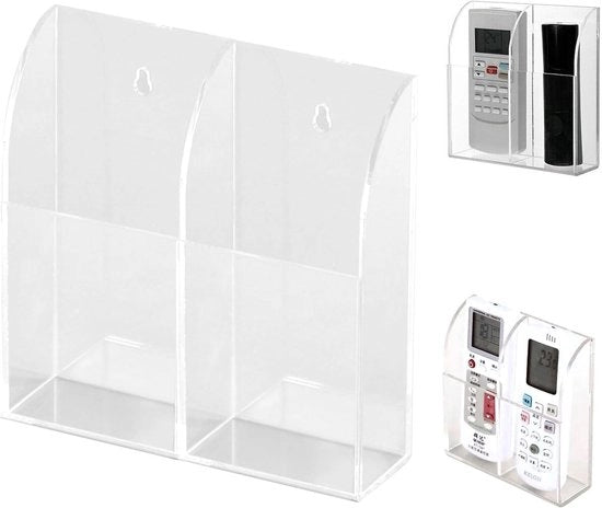 Organizzatore di Trucco Transparente - Scatola di Archiviazione con 2 Comparti - Supporto di Parete - Risparmio di Spazio - Materiale Acrilico Duraturo - Organizzazione Pratica