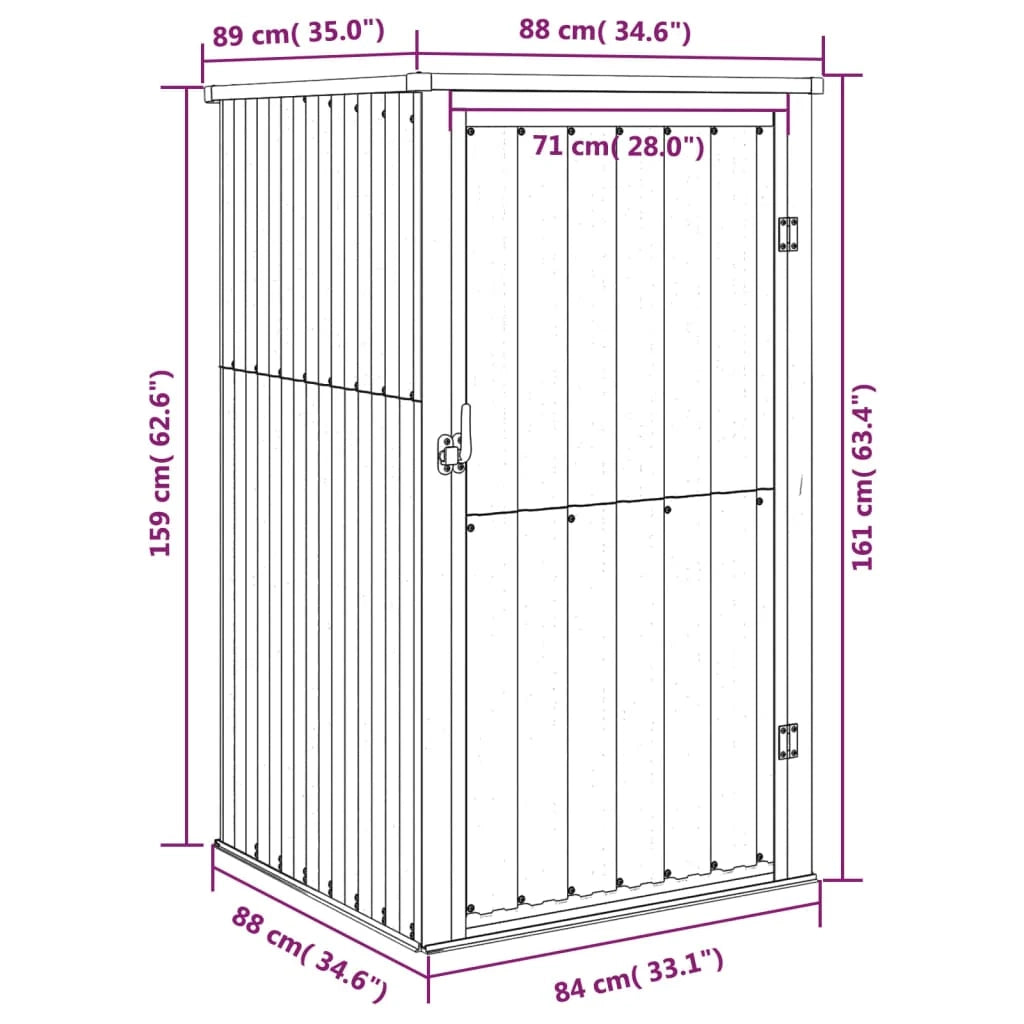 Casetta da giardino cabina ripostiglio casetta da esterno robusta casetta per attrezzi 88 x 89 x 161 cm acciaio zincato verde 02_0022431