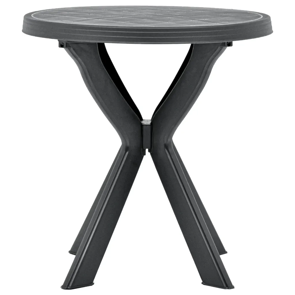 Tavolino da Giardino | Tavolo da Bistrot Antracite ?70 cm in Plastica