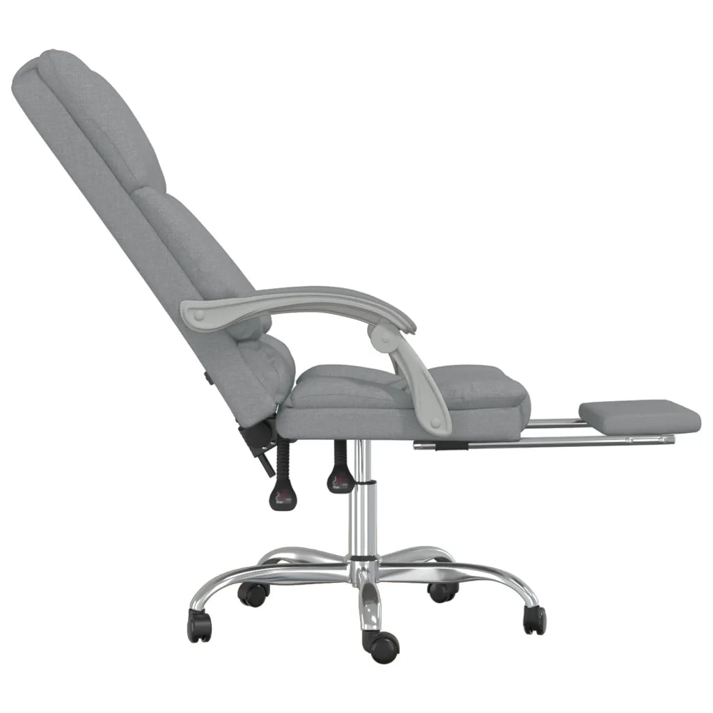 Sedia da Ufficio Massaggio Reclinabile Grigio chiaro in Tessuto 349685