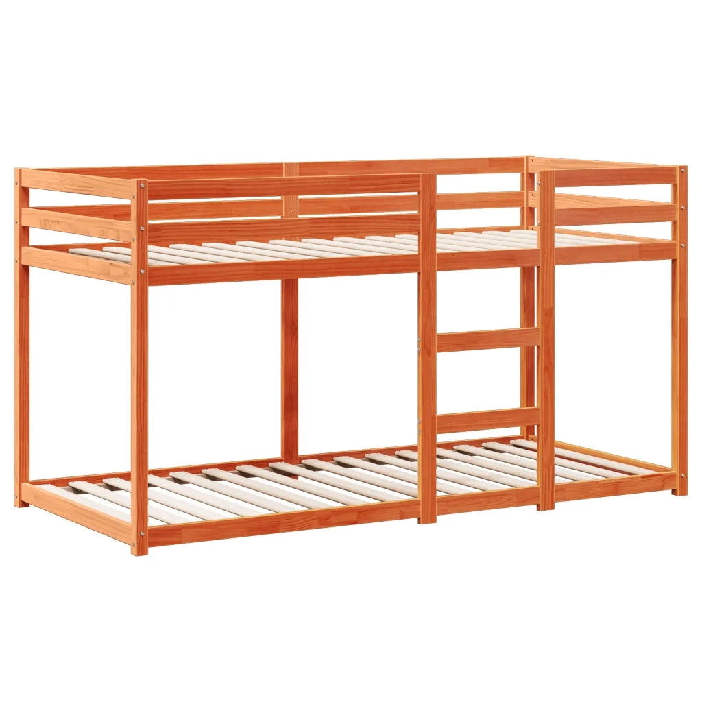 Letto singolo | Letto per adulti | Letto a Castello con Tetto Marrone Cera 90x190 cm Massello Pino