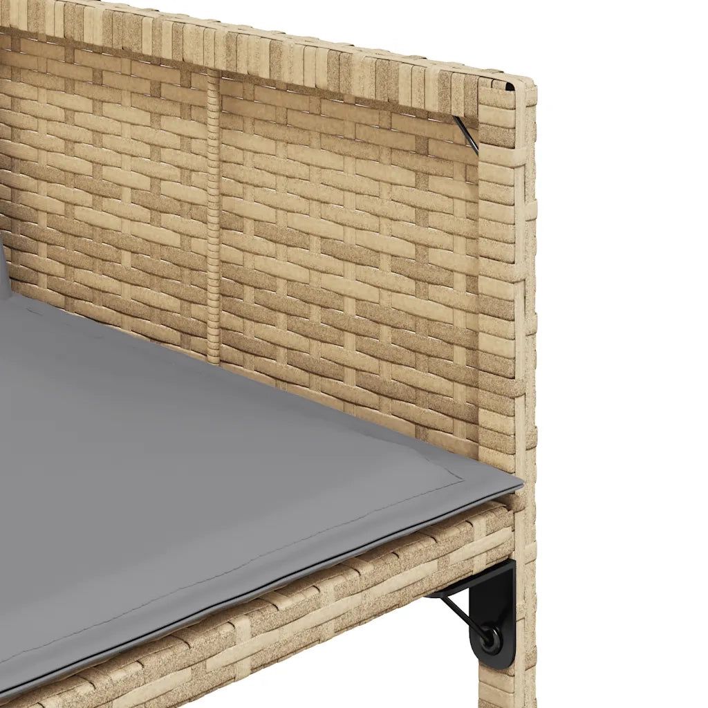Set Pranzo da Giardino 11 pz con Cuscini Beige Misto Polyrattan 3278159