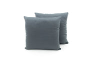 Coppia Cuscini Arredo Imbottiti Tessuto Ottoman In Tinta Unita Colore Grigio 35 - 50x50 - Grigio 35